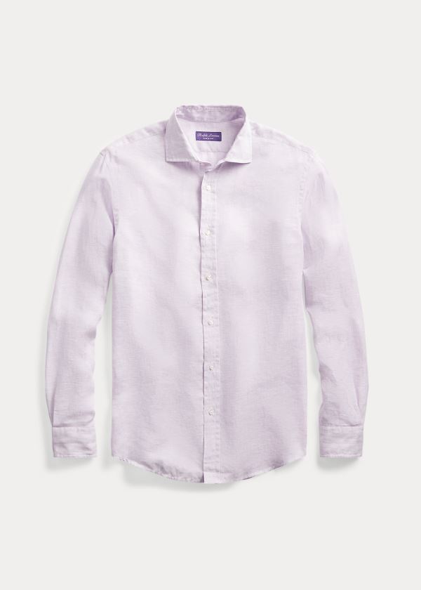 Koszule Ralph Lauren Linen Chambray Shirt Męskie Fioletowe | GXZP9110