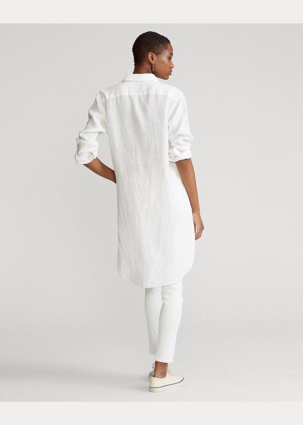 Koszule Ralph Lauren Linen Tunic Damskie Białe | HPIK4072