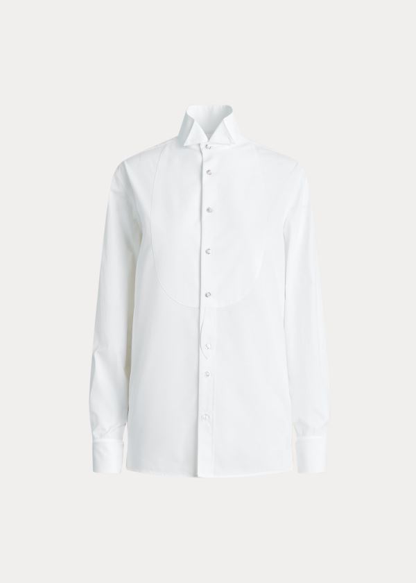 Koszule Ralph Lauren Marlie Wingtip Cotton Shirt Damskie Białe | DILB5306