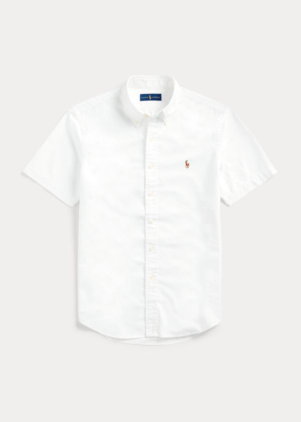 Koszule Ralph Lauren Oxford Short-Sleeve Shirt - All fits Męskie Białe | HQEG0944