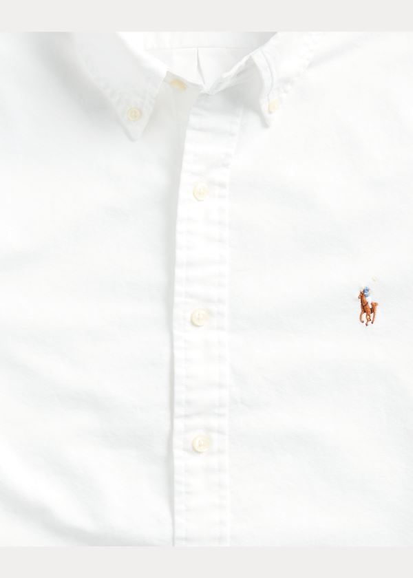 Koszule Ralph Lauren Oxford Short-Sleeve Shirt - All fits Męskie Białe | HQEG0944