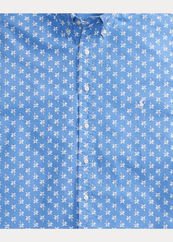 Koszule Ralph Lauren Palm Tree Oxford Shirt Męskie Niebieskie Białe | DVXT4379