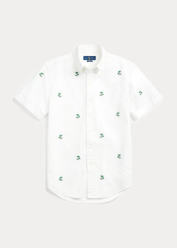 Koszule Ralph Lauren Palm Tree Oxford Shirt Męskie Białe | XULX0023