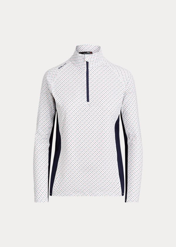 Koszule Ralph Lauren Performance Golf Quarter-Zip Damskie Białe Kolorowe | UPOV8055