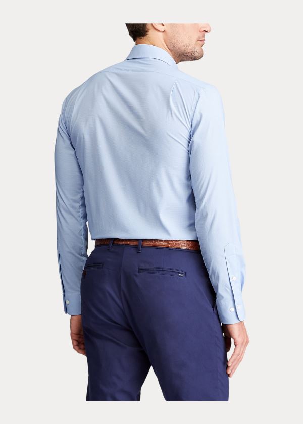 Koszule Ralph Lauren Performance Stretch Shirt Męskie Niebieskie Białe | CDLT8083