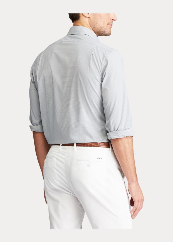 Koszule Ralph Lauren Performance Stretch Shirt Męskie Szare Białe | SJPH8719