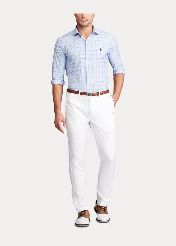 Koszule Ralph Lauren Performance Twill Shirt Męskie Niebieskie Granatowe | APRY6235