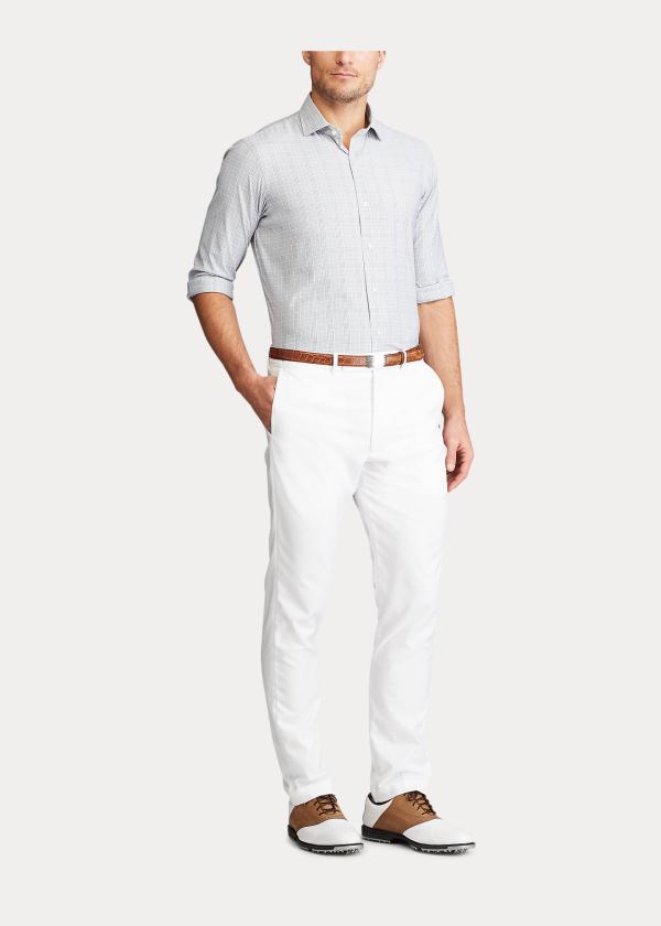 Koszule Ralph Lauren Performance Twill Shirt Męskie Szare Fioletowe | AHQA6923