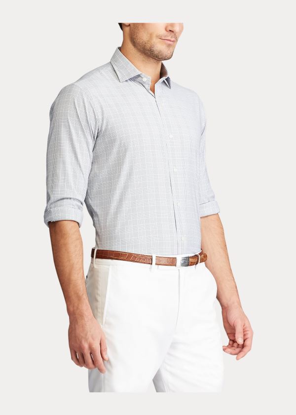 Koszule Ralph Lauren Performance Twill Shirt Męskie Szare Fioletowe | AHQA6923