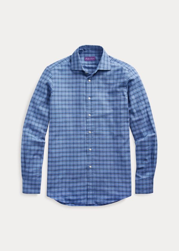 Koszule Ralph Lauren Plaid Flannel Shirt Męskie Niebieskie | LHHM2653