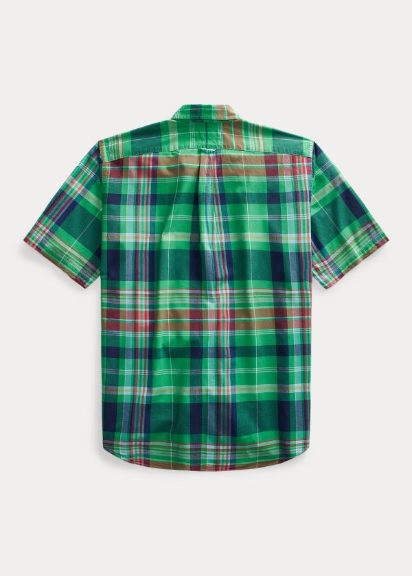 Koszule Ralph Lauren Plaid Madras Shirt Męskie Zielone Niebieskie Kolorowe | RQHR9859