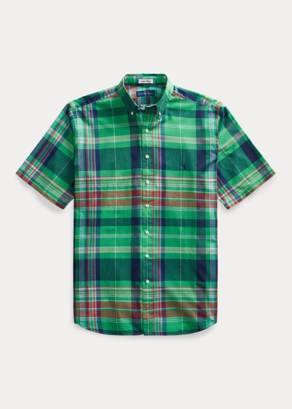 Koszule Ralph Lauren Plaid Madras Shirt Męskie Zielone Niebieskie Kolorowe | RQHR9859