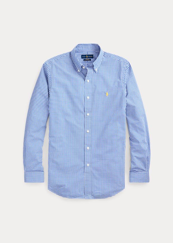 Koszule Ralph Lauren Plaid Poplin Shirt - All Fits Męskie Niebieskie Białe | WAID2342