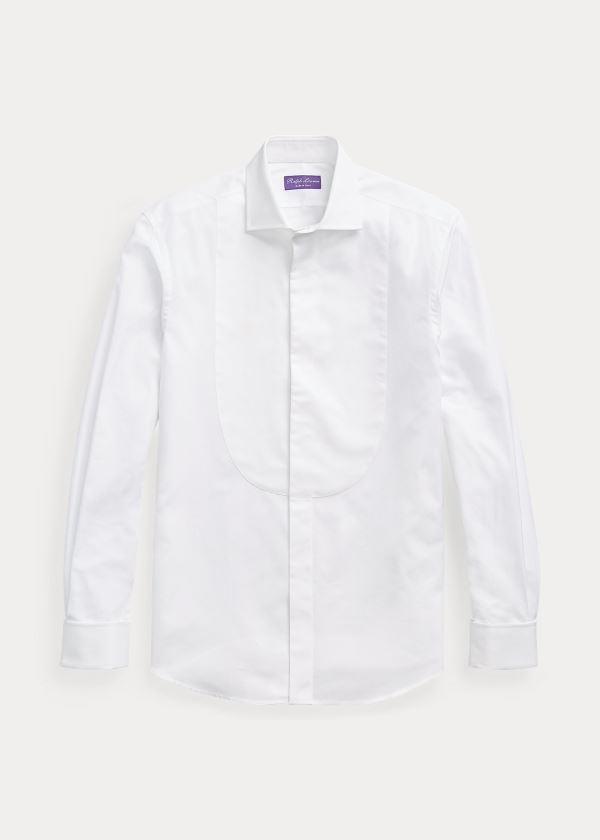 Koszule Ralph Lauren Poplin Tuxedo Shirt Męskie Białe | CGHJ4041