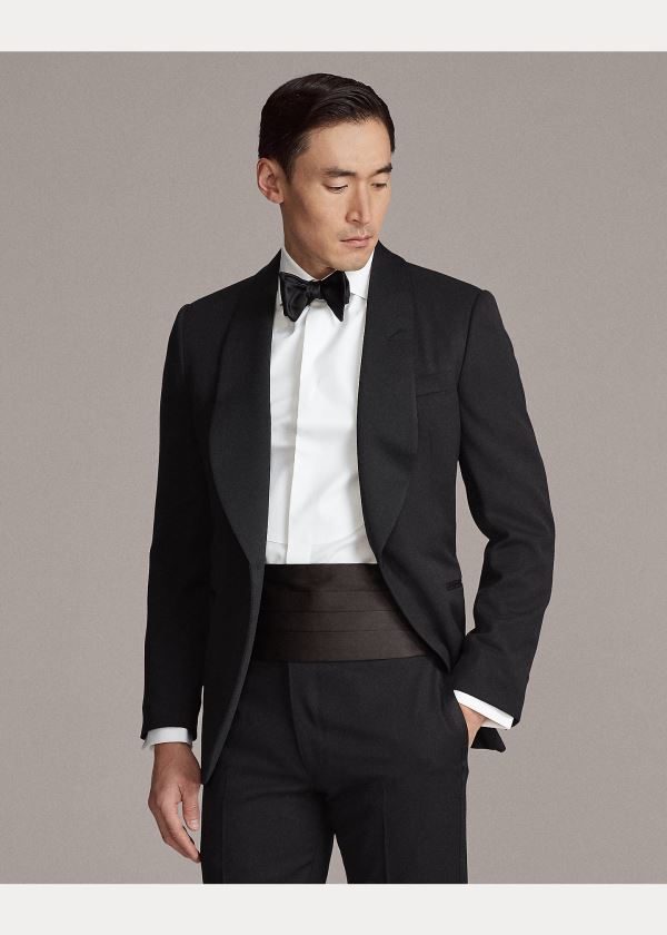 Koszule Ralph Lauren Poplin Tuxedo Shirt Męskie Białe | CGHJ4041