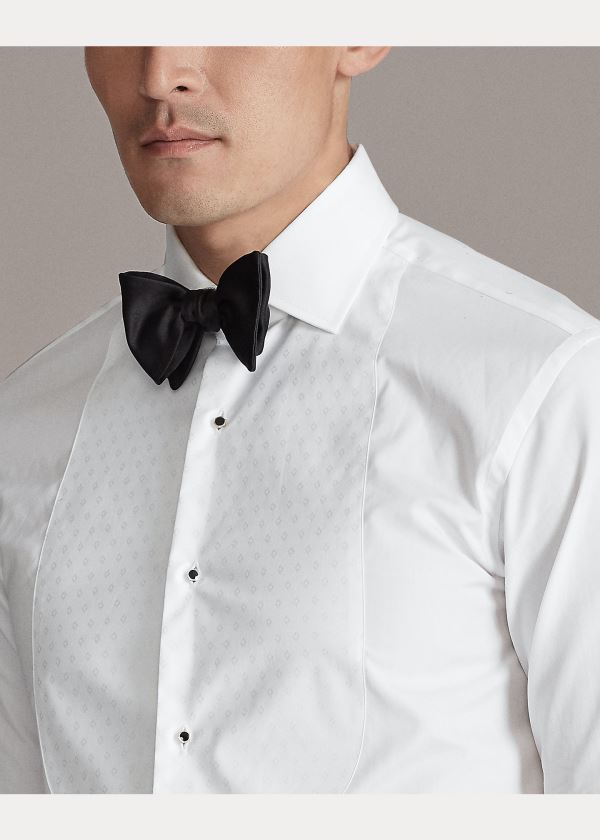 Koszule Ralph Lauren Poplin Tuxedo Shirt Męskie Białe | ZODF2716