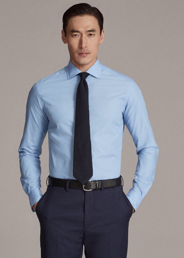 Koszule Ralph Lauren RLX Tailored Fit Stretch Shirt Męskie Głęboka Niebieskie | BRYS5027