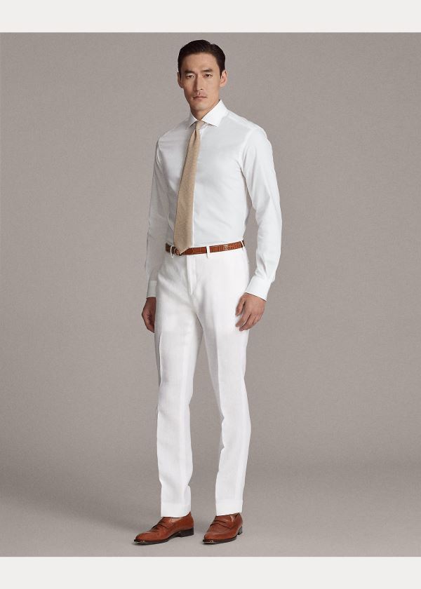 Koszule Ralph Lauren RLX Tailored Fit Stretch Shirt Męskie Białe | EOTJ5756