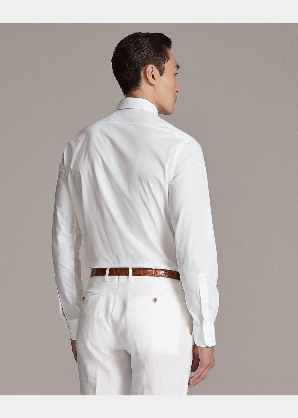 Koszule Ralph Lauren RLX Tailored Fit Stretch Shirt Męskie Białe | EOTJ5756