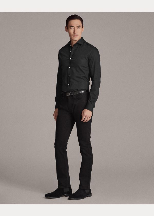 Koszule Ralph Lauren RLX Tailored Fit Stretch Shirt Męskie Czarne | RRHD5205