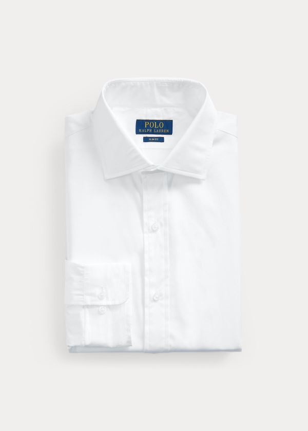 Koszule Ralph Lauren Regent Slim Fit Poplin Shirt Męskie Białe | NCDQ8025