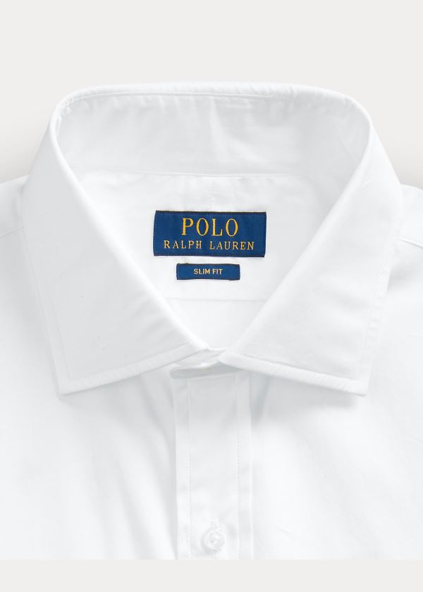 Koszule Ralph Lauren Regent Slim Fit Poplin Shirt Męskie Białe | NCDQ8025