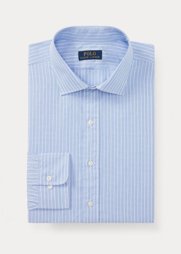 Koszule Ralph Lauren Regent Striped Cotton Shirt Męskie Niebieskie Białe | XIFR6437