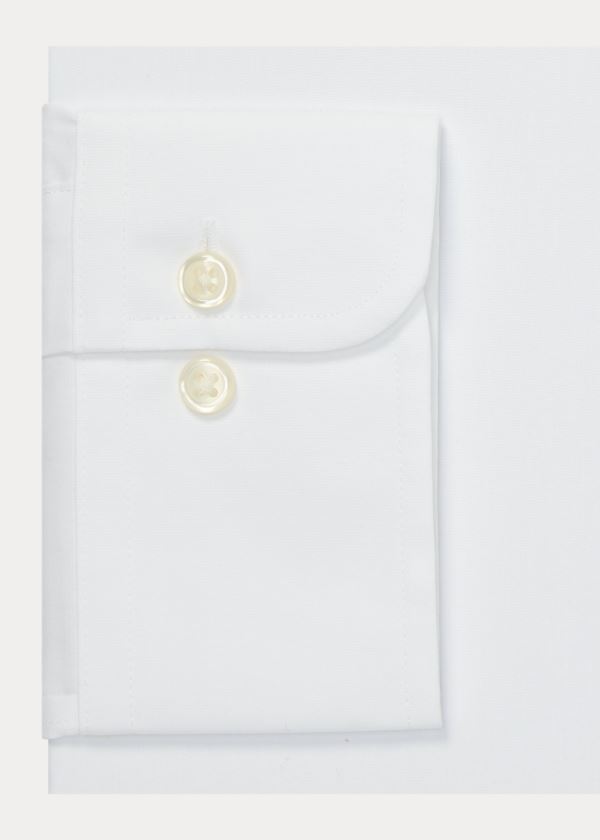 Koszule Ralph Lauren Slim-Fit Cotton Poplin Shirt Męskie Białe | PEWC9921