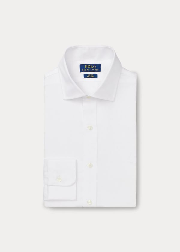 Koszule Ralph Lauren Slim Fit Easy Care Shirt Męskie Białe | XUSP2627