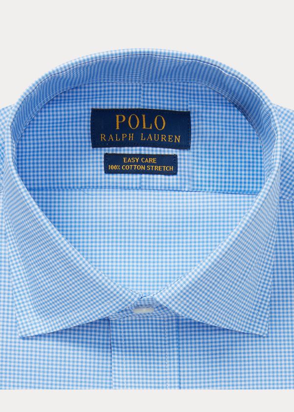 Koszule Ralph Lauren Slim Fit Gingham Shirt Męskie Niebieskie Białe | WYXK8903