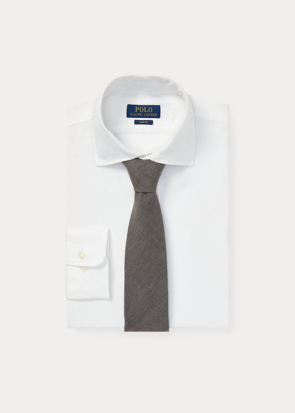 Koszule Ralph Lauren Slim Fit Linen Shirt Męskie Białe | SIYK4394