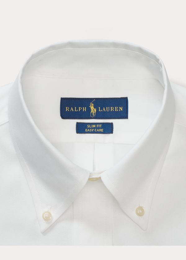 Koszule Ralph Lauren Slim Fit Oxford Shirt Męskie Białe | FYRT0010