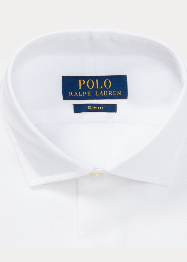 Koszule Ralph Lauren Slim Fit Poplin Tuxedo Shirt Męskie Białe | SYUC9730