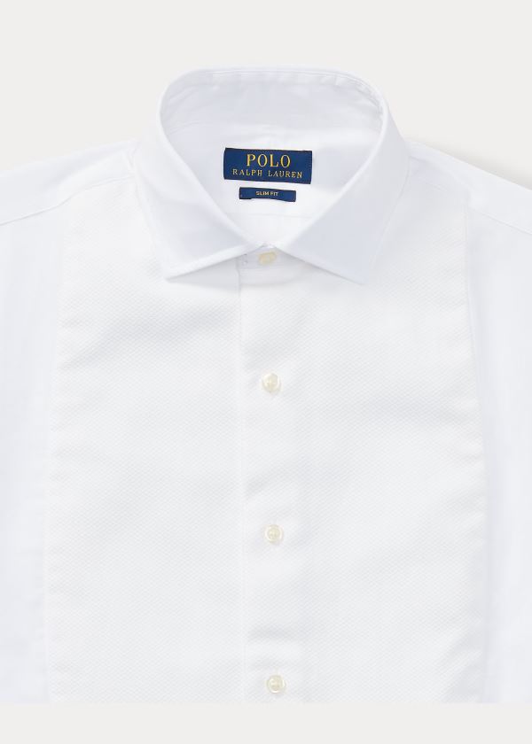 Koszule Ralph Lauren Slim Fit Poplin Tuxedo Shirt Męskie Białe | SYUC9730