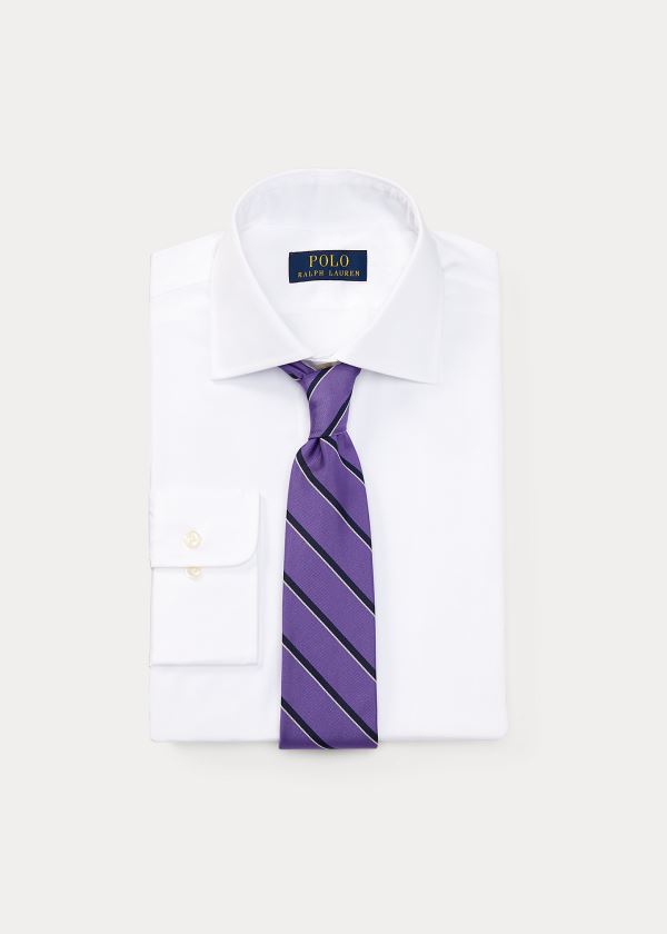 Koszule Ralph Lauren Solid Poplin Regent Shirt Męskie Białe | ZGNB8161