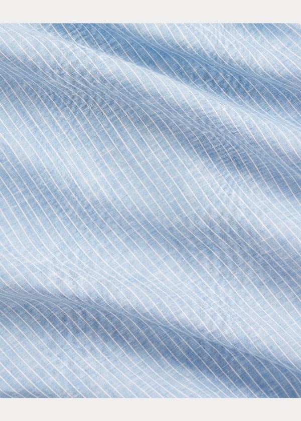 Koszule Ralph Lauren Striped Linen Chambray Shirt Męskie Niebieskie | LQTH4541