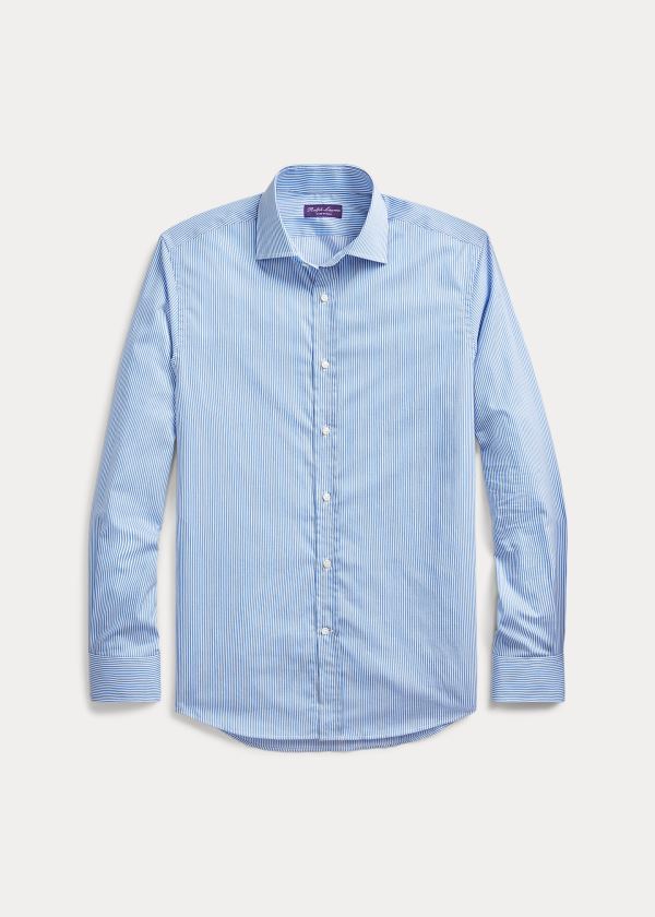 Koszule Ralph Lauren Striped Twill Shirt Męskie Granatowe Czarne Białe | RZVW0898