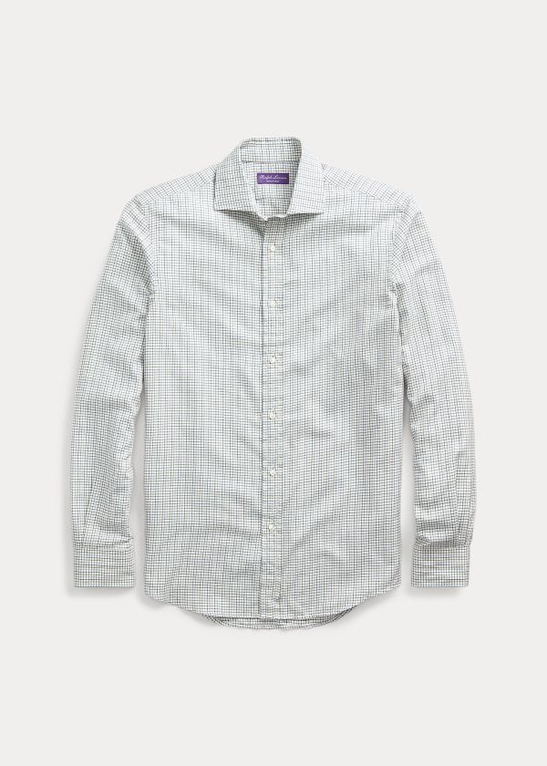 Koszule Ralph Lauren Tattersall Twill Shirt Męskie Kremowe | PNKQ3195