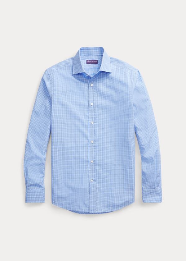 Koszule Ralph Lauren Tattersall Twill Shirt Męskie Niebieskie | IPPZ5712