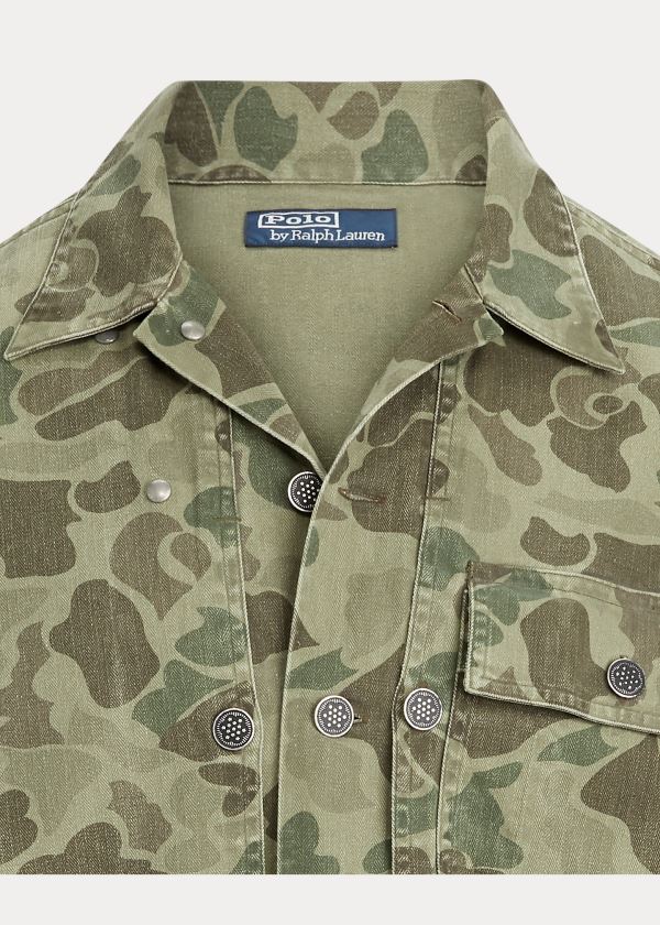 Koszule Ralph Lauren The Classic Fit Camo Workshirt Męskie Camo | SJHV0554