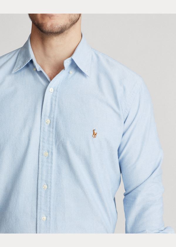 Koszule Ralph Lauren The Iconic Oxford Shirt Męskie Niebieskie | VNZT6153