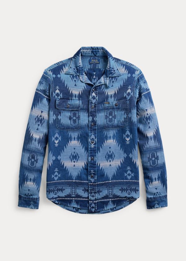 Koszule Ralph Lauren The Indigo Southwestern Shirt Męskie Indygo Kolorowe | RAII4686