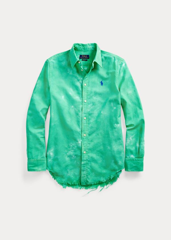 Koszule Ralph Lauren Tie-Dye Oxford Shirt Damskie Zielone | SVDL3369