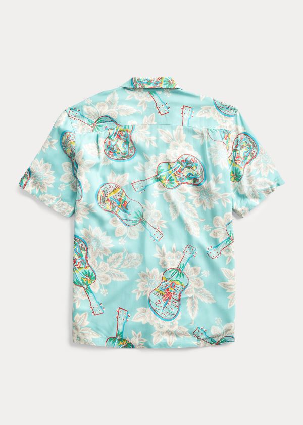 Koszule Ralph Lauren Tropical-Print Camp Shirt Męskie Niebieskie Kolorowe | SFLF2465