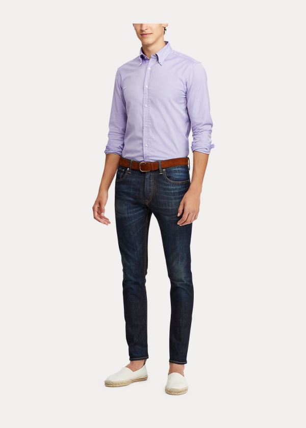 Koszule Ralph Lauren Washed Oxford Shirt Męskie Fioletowe | ATKP0033