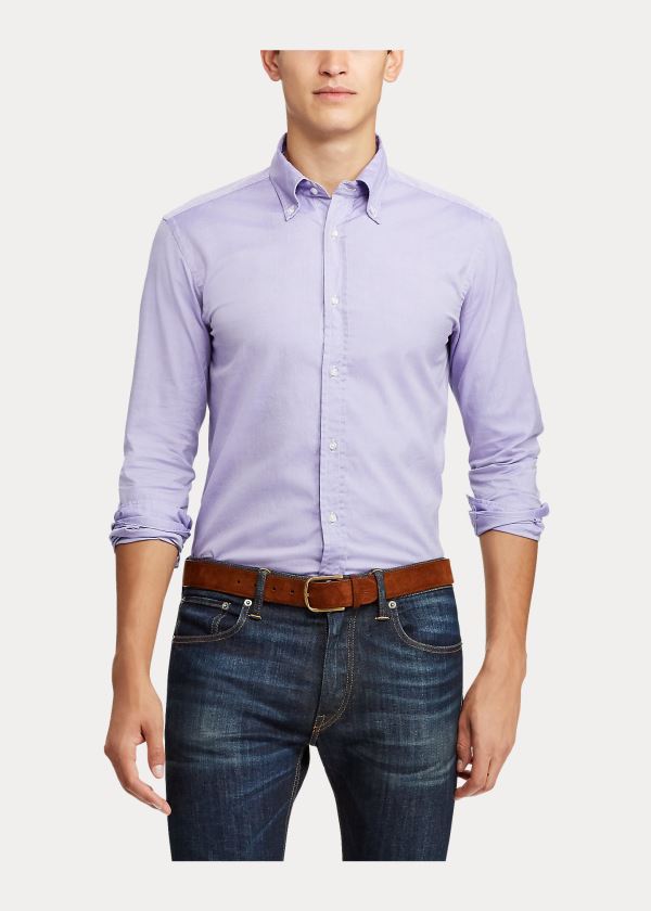 Koszule Ralph Lauren Washed Oxford Shirt Męskie Fioletowe | ATKP0033