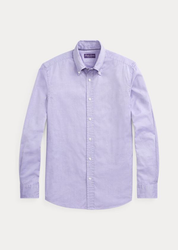 Koszule Ralph Lauren Washed Oxford Shirt Męskie Fioletowe | ATKP0033