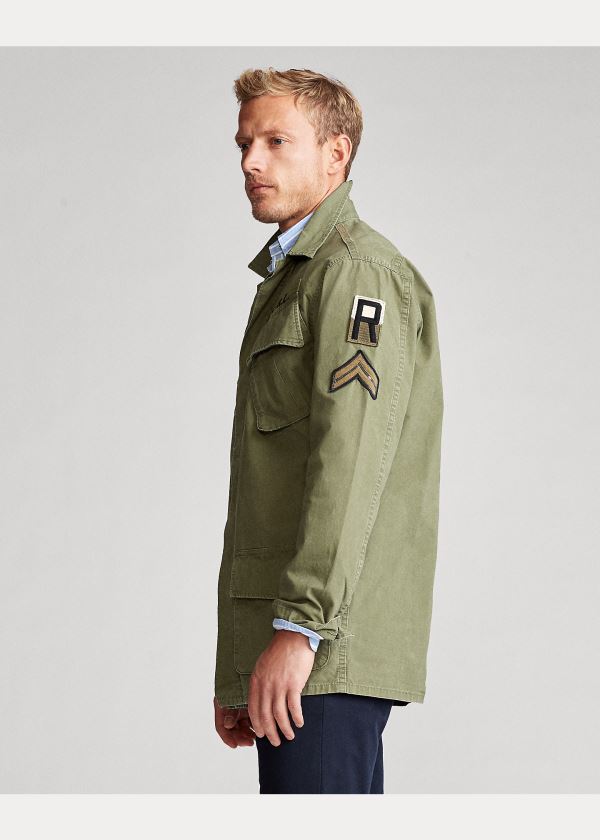 Koszule Ralph Lauren Washed Twill Overshirt Męskie Oliwkowe | DZIB9851