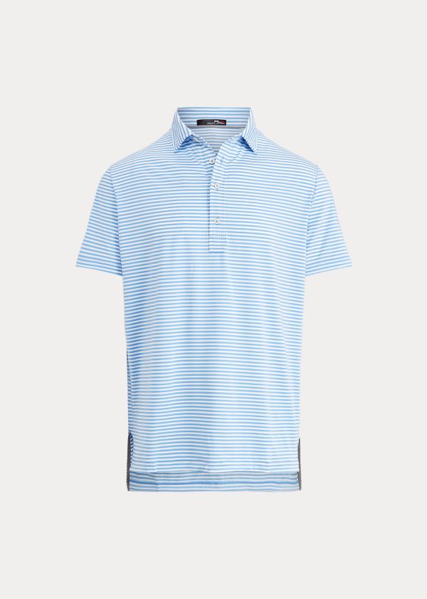 Koszulki Polo Ralph Lauren Active Fit Golf Polo Shirt Męskie Niebieskie Białe | ASDQ4797