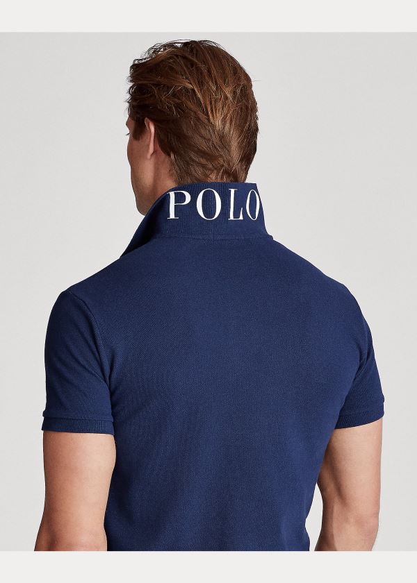 Koszulki Polo Ralph Lauren Big Pony Mesh Polo Shirt Męskie Granatowe | TGCC5791